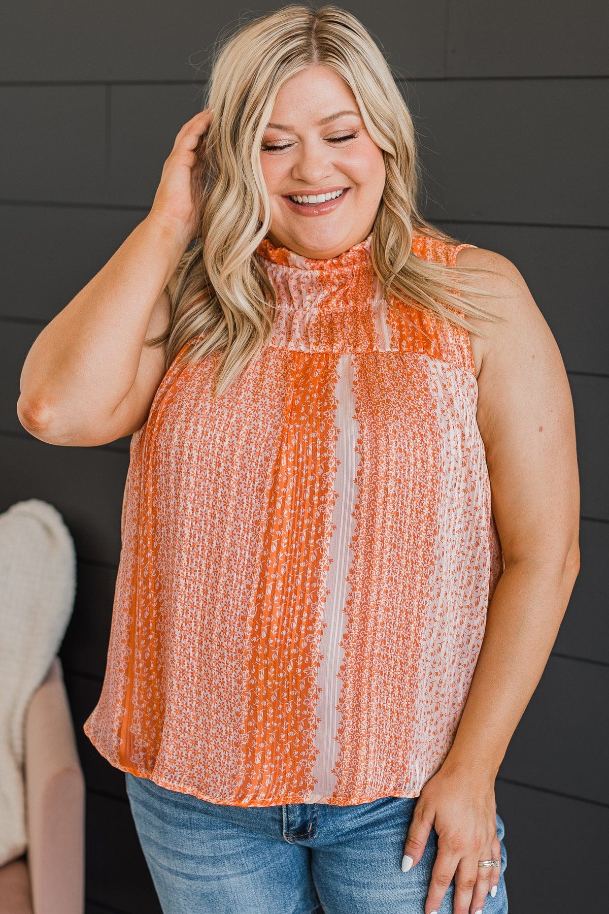 Stolen Moments Knit Tank Top- Orange