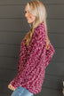 Think About Me Knit Shirt Jacket- Burgundy & Pink