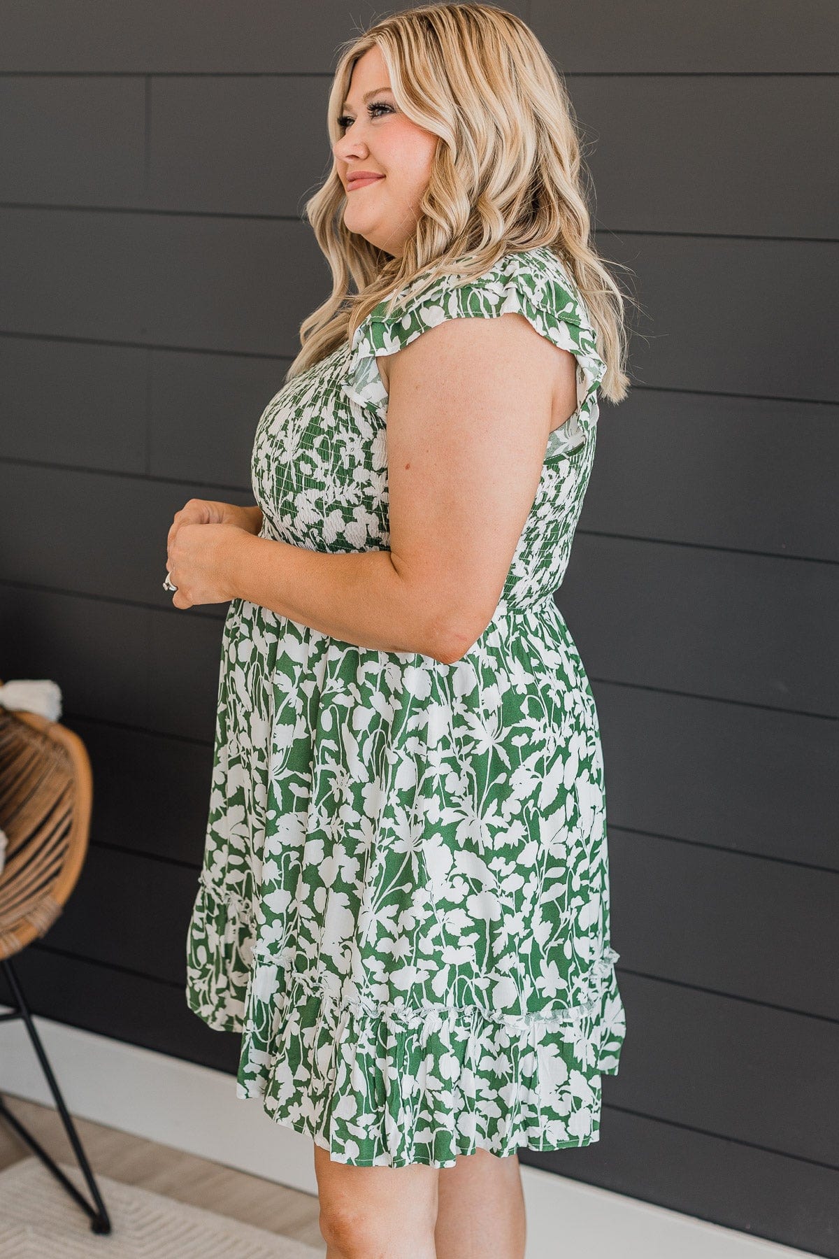 Someone To Love Floral Dress- Green & Ivory