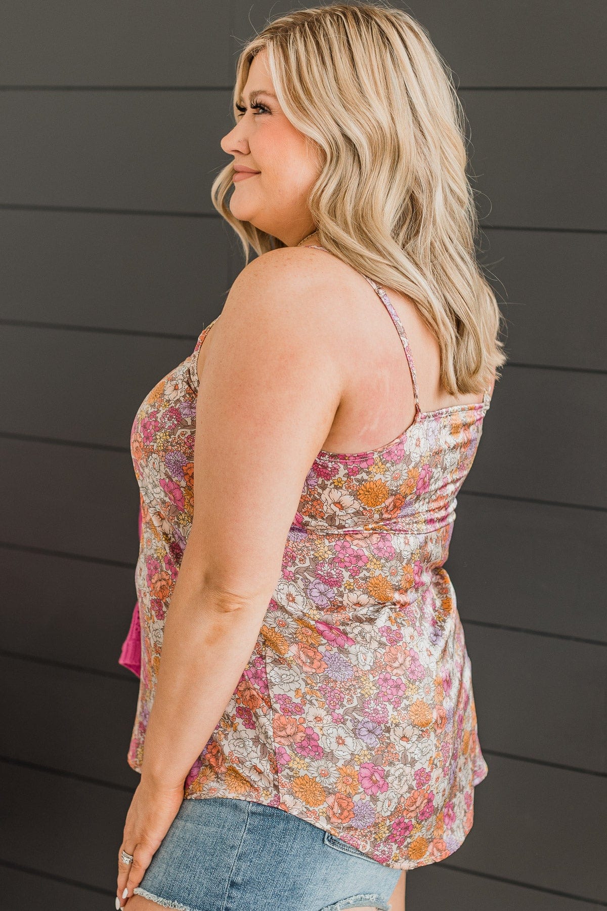 Ready For A Change Floral Tank Top- Taupe