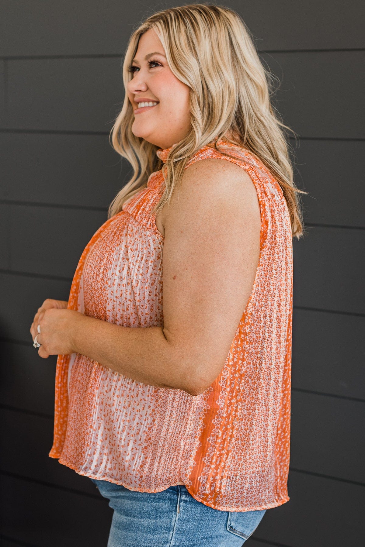 Stolen Moments Knit Tank Top- Orange