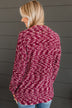 Think About Me Knit Shirt Jacket- Burgundy & Pink