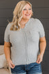 Perfect Together Notched Top- Grey