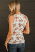 Simply Flourishing Floral Tank Top- Ivory & Marsala