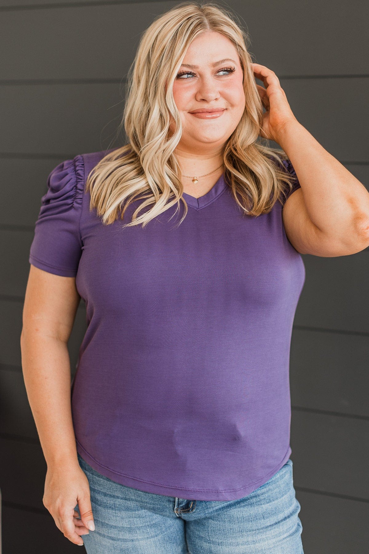 Feeling Wonderful Knit Top- Dusty Purple