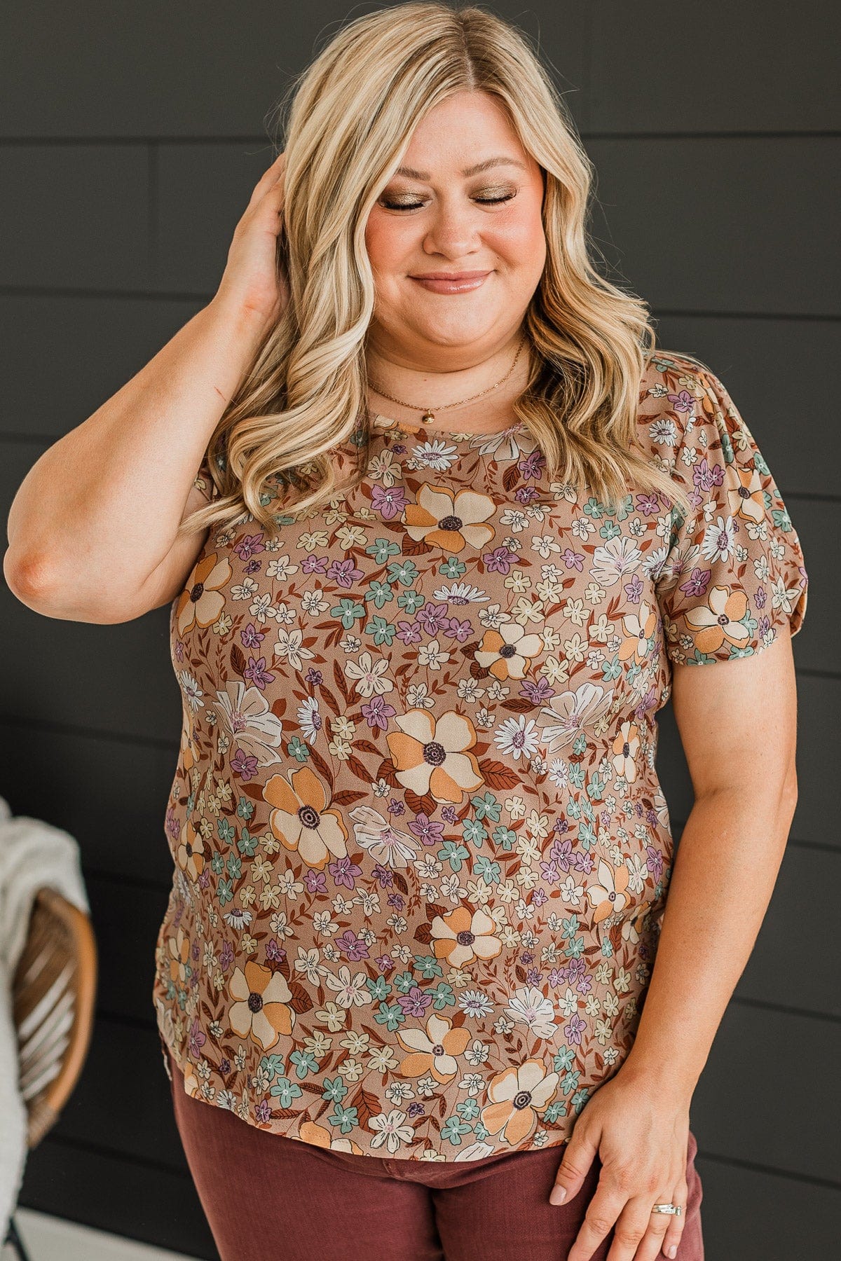 Calling For You Floral Top- Mocha
