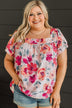 Delightful Feelings Floral Top- Coral & Peach
