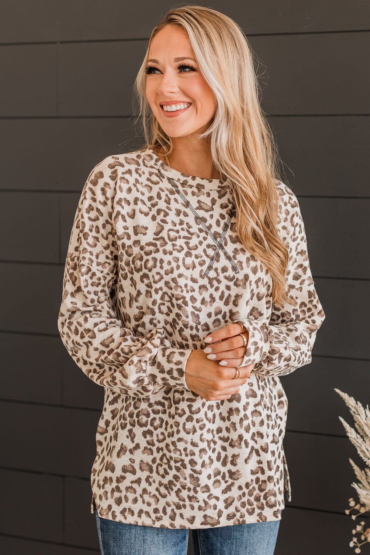Earn Your Spots Leopard Top- Light Taupe