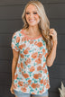 Smell The Roses Floral Top- Ivory & Apricot