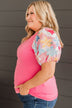 Adoring You Puff Sleeve Top- Pink