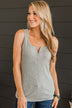 Feels Like Summer Zipper Tank Top- Grey