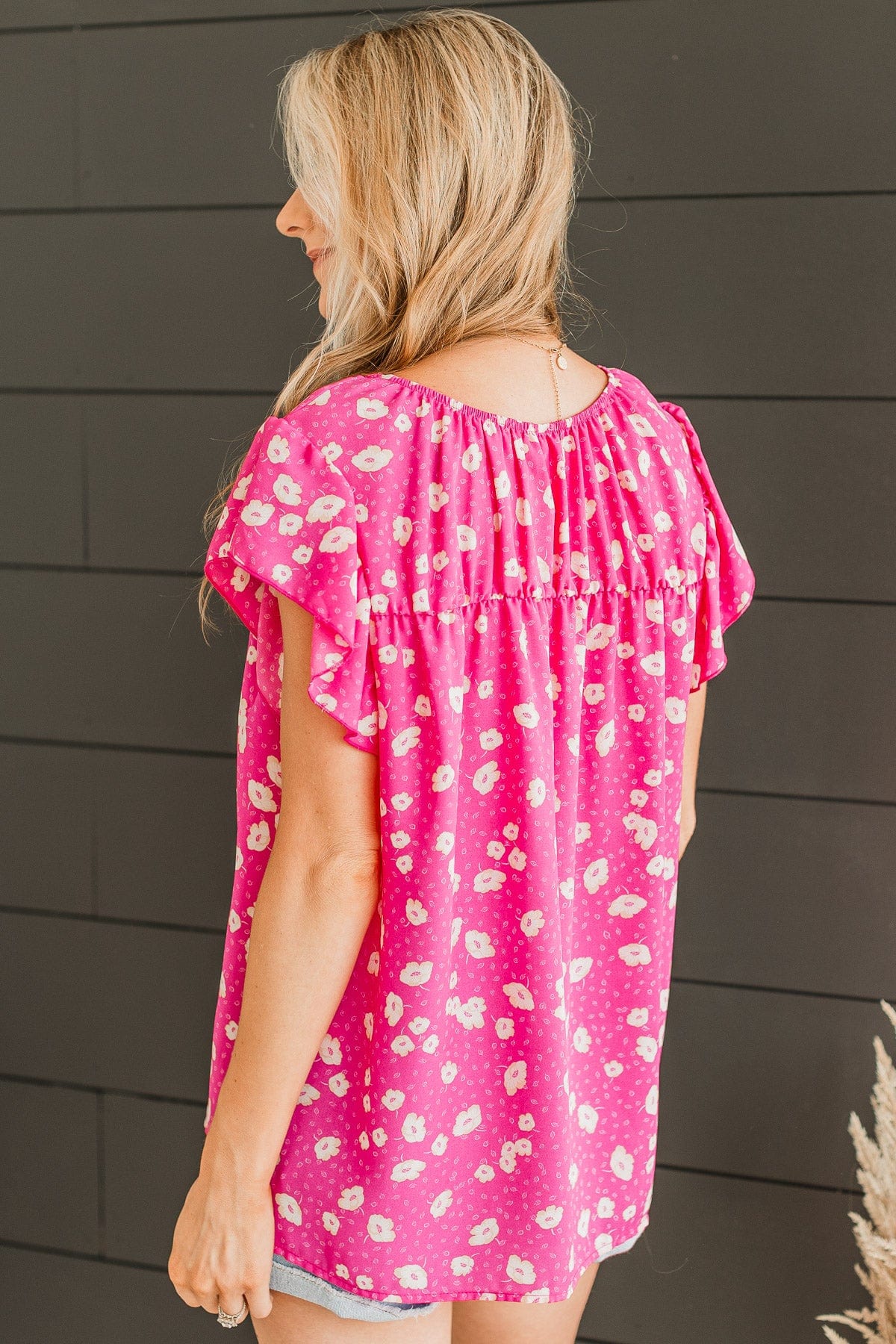 Embracing The New Floral Top- Hot Pink