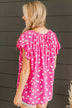 Embracing The New Floral Top- Hot Pink