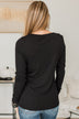 Be Mindful Knit Henley Top- Black