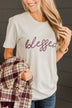 Feeling "Blessed" Graphic Tee- Oatmeal