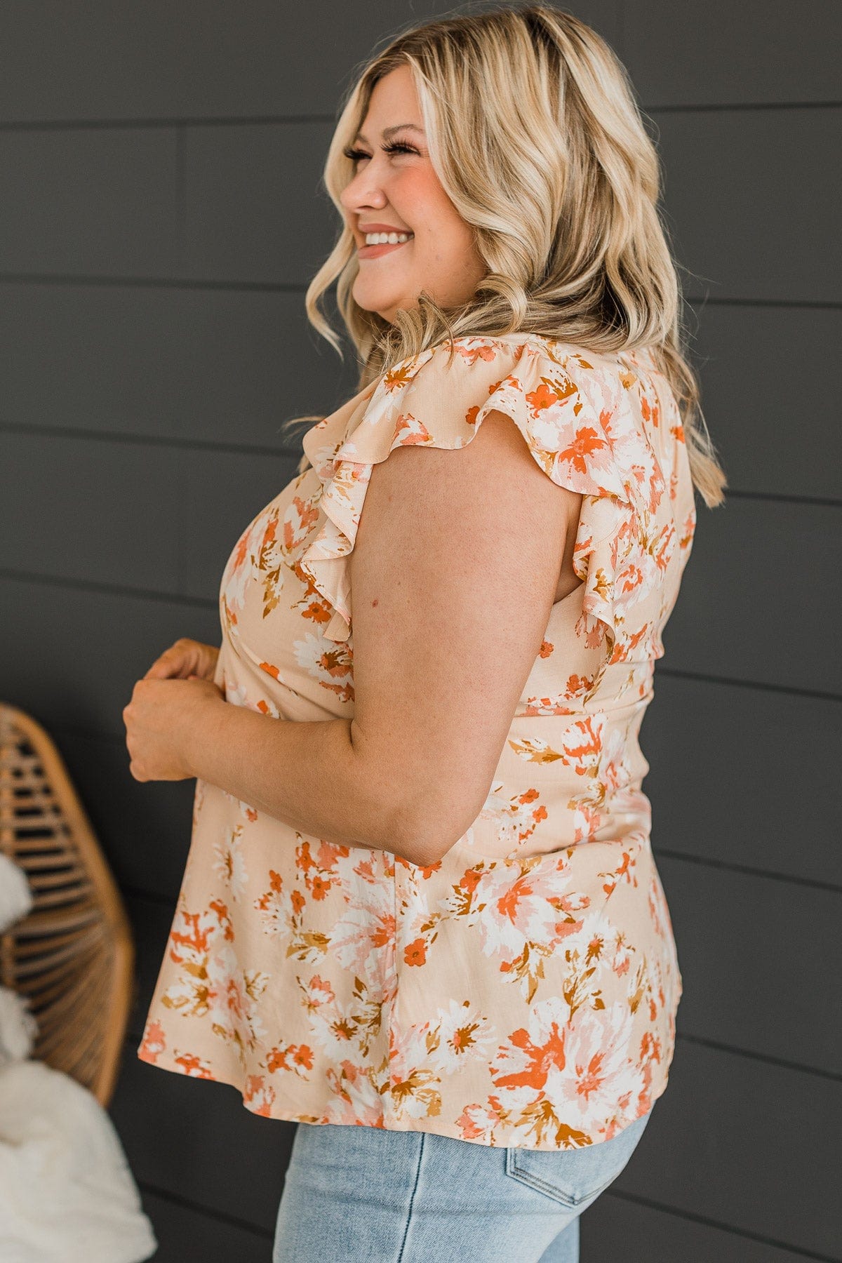 Forever Sweet Floral Blouse- Dusty Peach & Coral