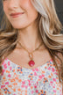 Top Of The List Gold Necklace- Hot Pink