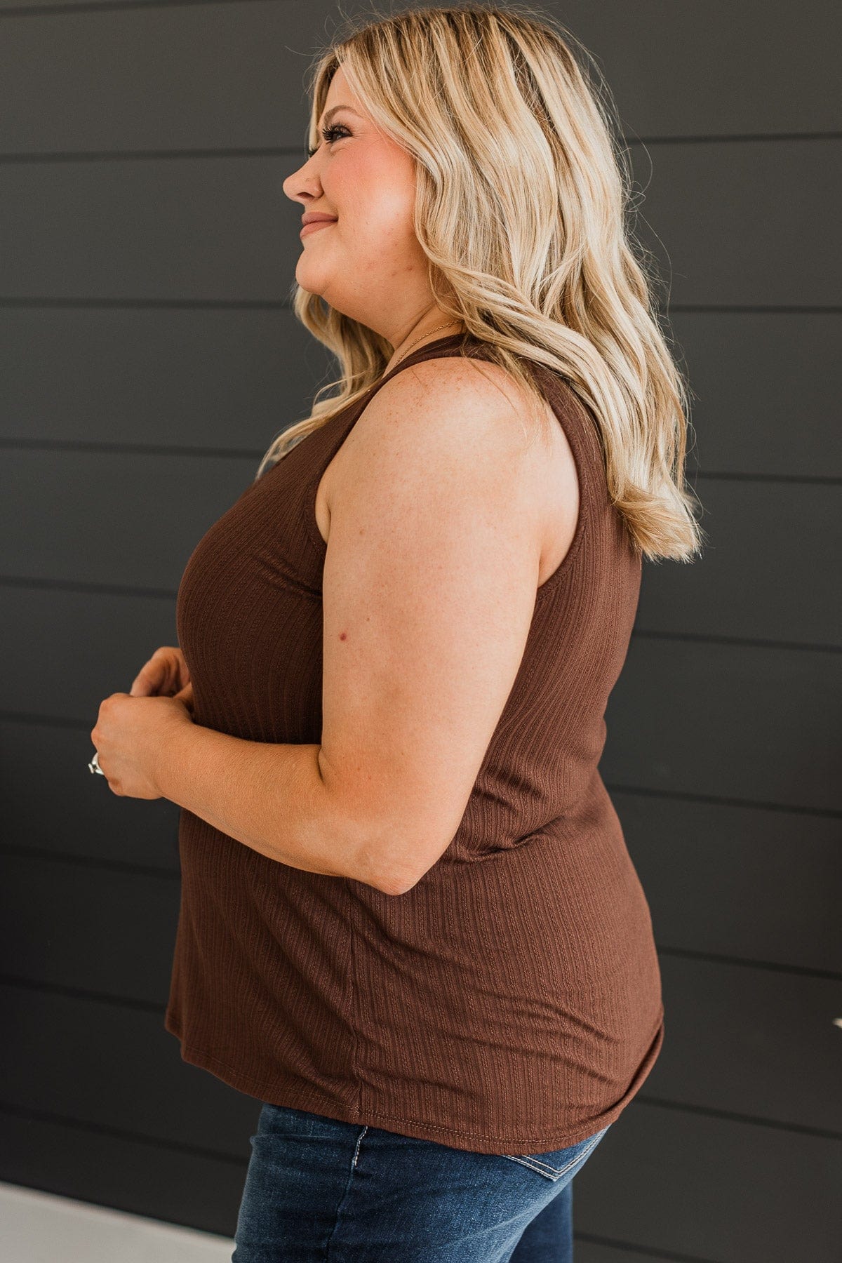 Came To Win V-Neck Tank- Brown