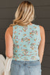 Love Out Loud Floral Tank Top- Aqua