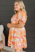 Feel Like Dancing Floral Dress- Ivory & Orange