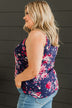 Might Be Magic Floral Tank Top- Navy