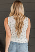 Wildflowers Bloom Floral Tank Top- Ivory & Purple