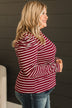 Keep Me Grounded Striped Top- Wine