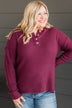 At This Point Knit Henley Sweater- Sangria