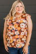 No Comparison Floral Top- Mauve & Yellow