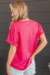 Incredible Sights Knit Top- Off-White & Hot Pink