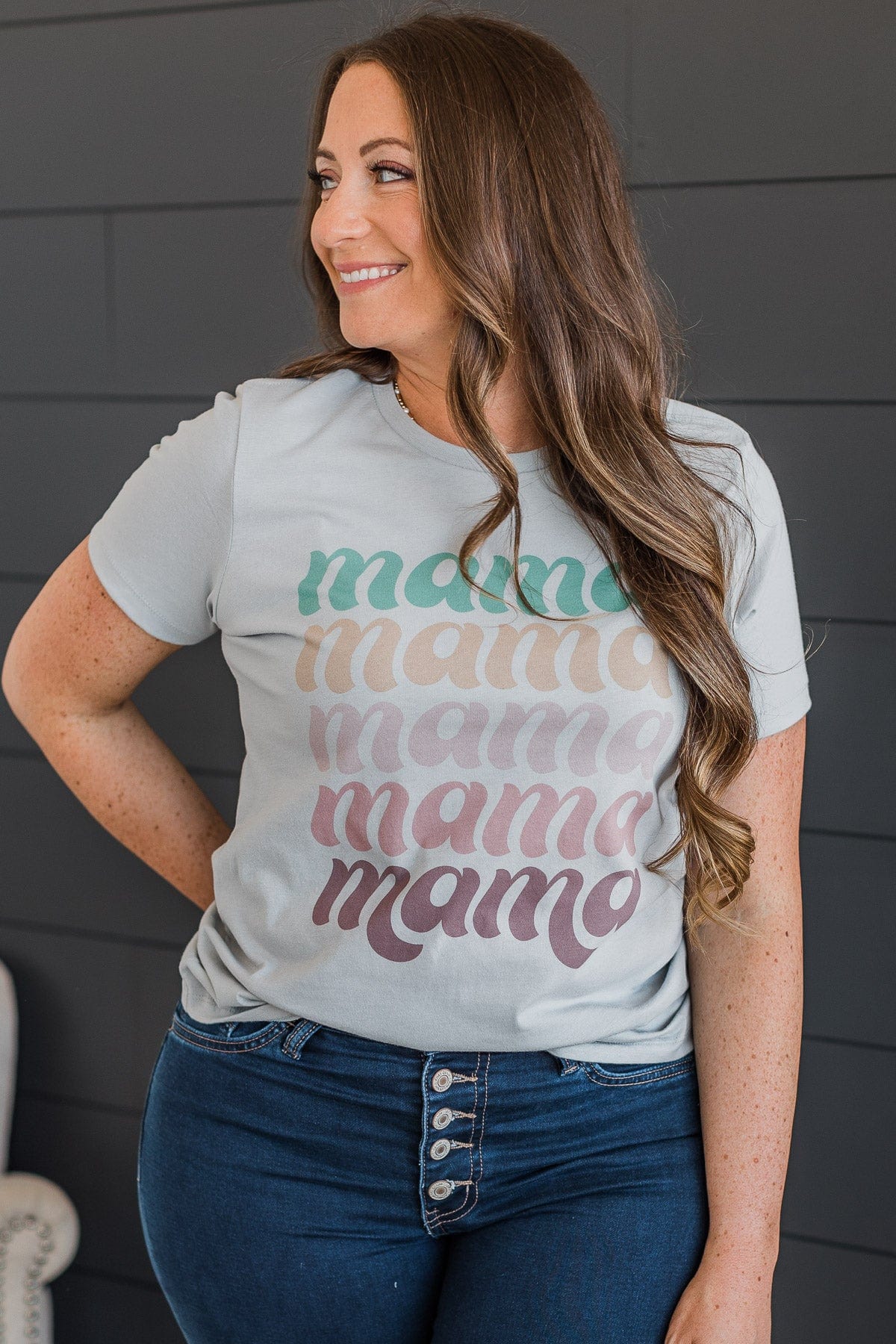 Always There For Me "Mama" Graphic Tee- Grey