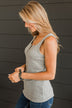 Feels Like Summer Zipper Tank Top- Grey