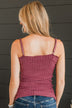 Happiness Is Within Ribbed Tank- Dark Mauve