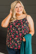 Up For Fun Floral Tank Top- Black & Pink
