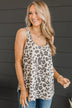 Force Of Nature Leopard Tank Top- Cream