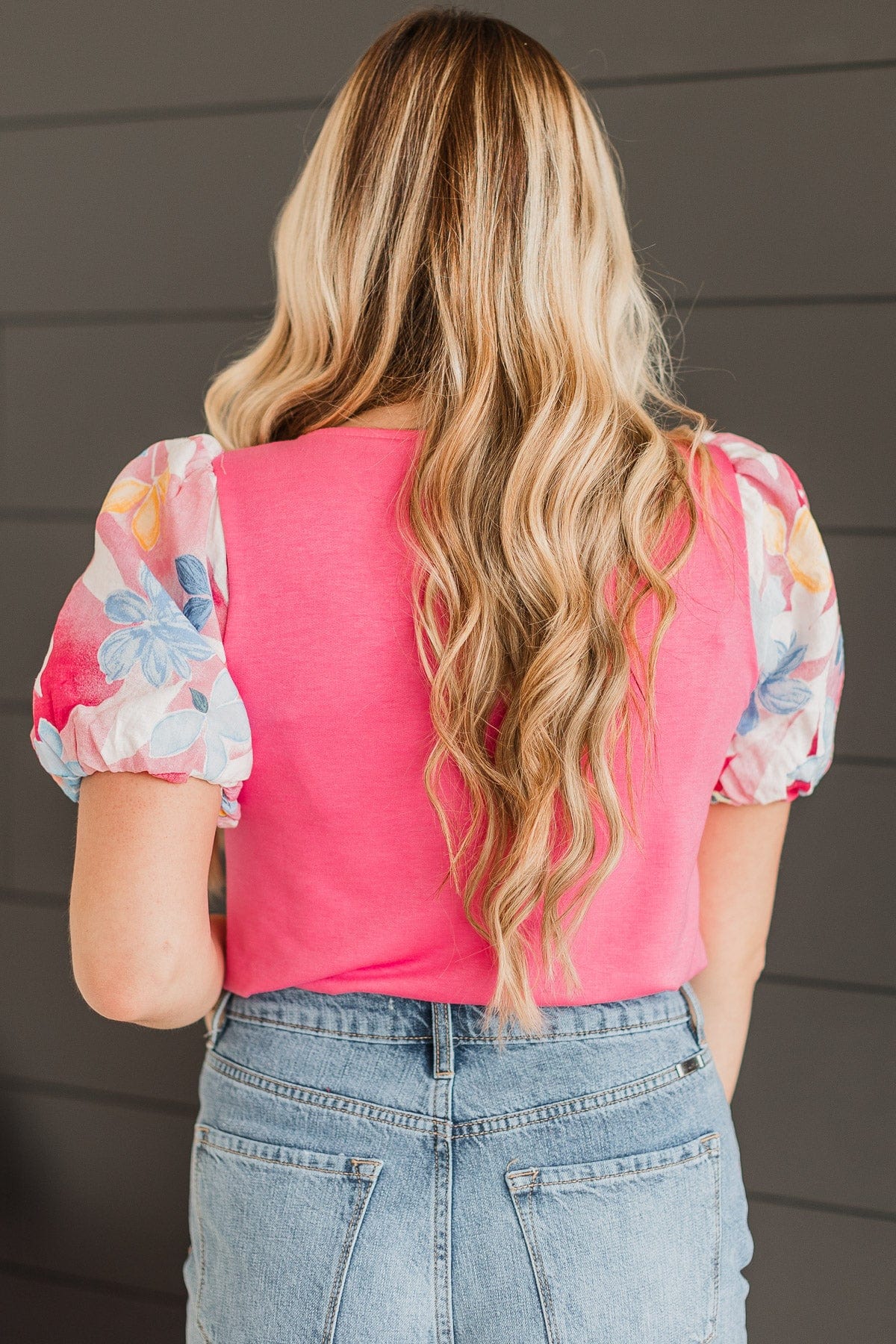 Adoring You Puff Sleeve Top- Pink