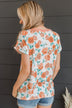 Smell The Roses Floral Top- Ivory & Apricot