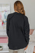 All Around Amazed Button Top- Black
