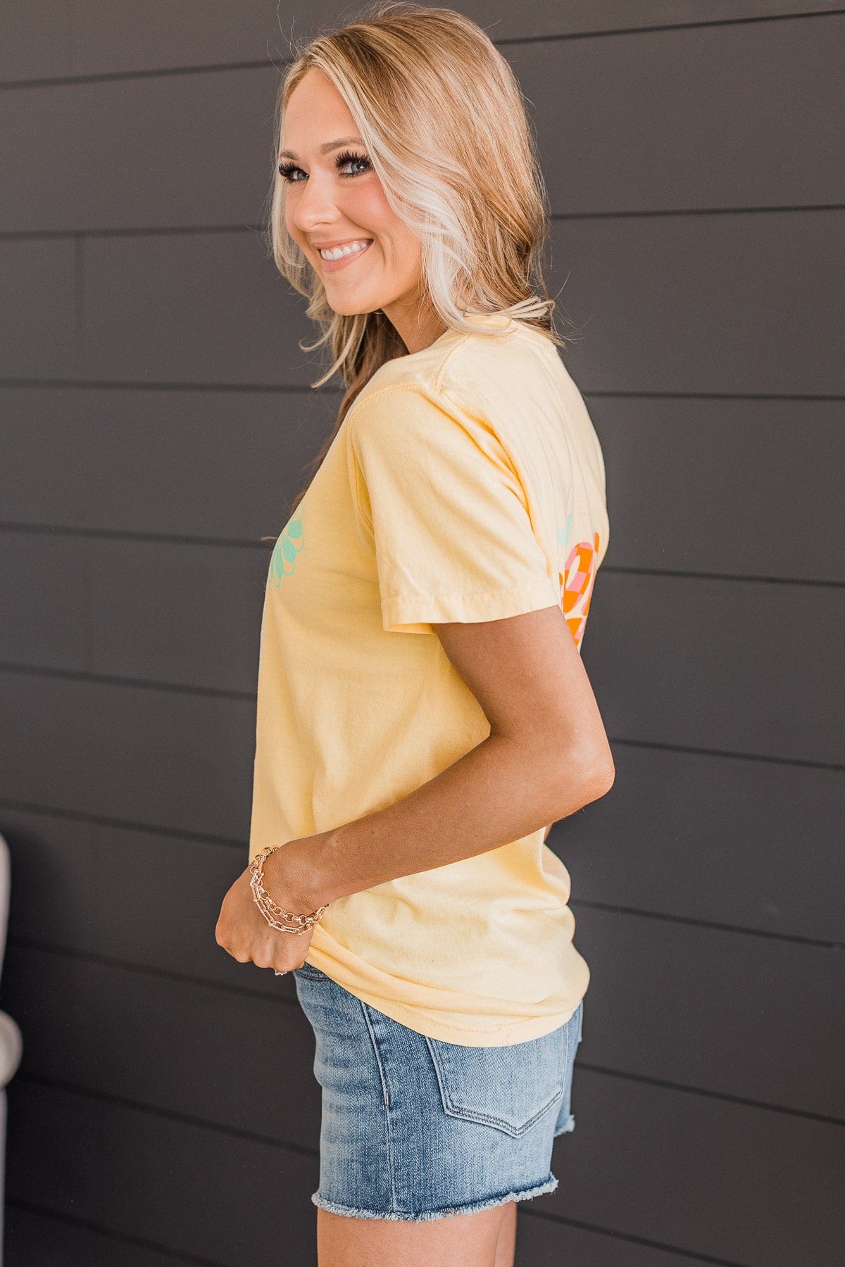 "Good Day For A Good Day" Graphic Tee- Light Yellow