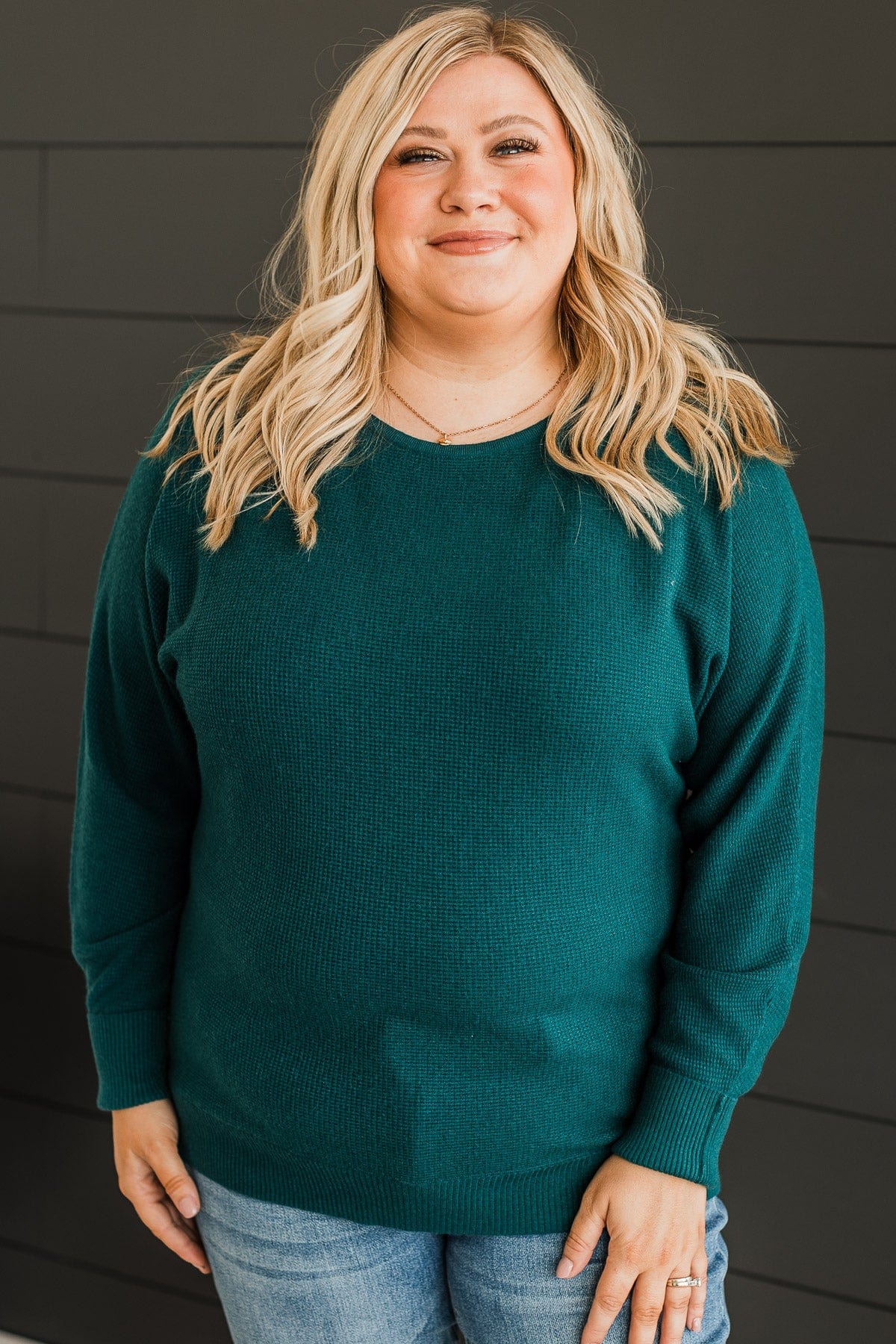Among The Clouds Knit Sweater- Dark Jade