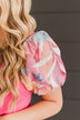 Adoring You Puff Sleeve Top- Pink