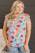 Take A Stroll Floral Top- Off-White
