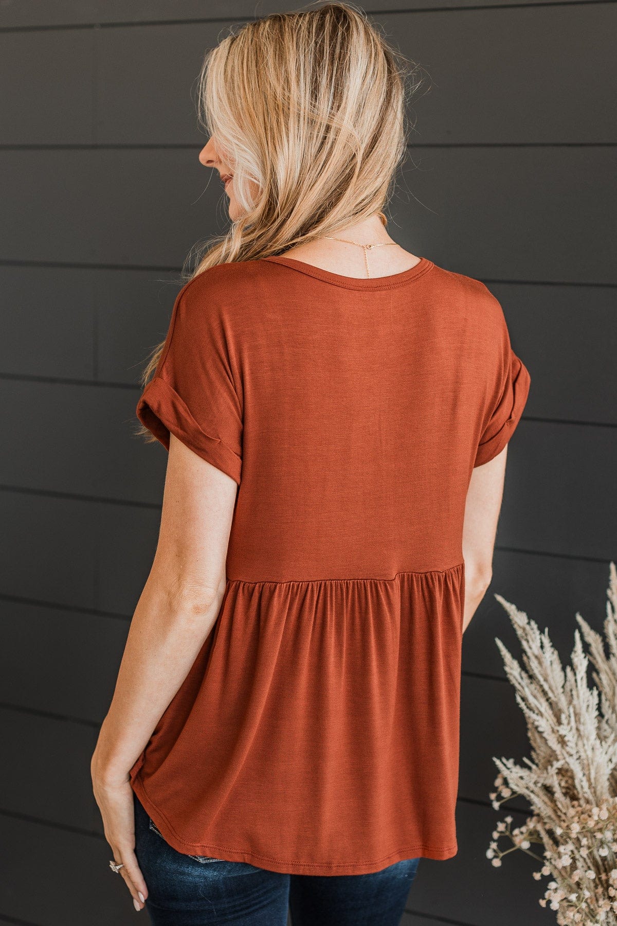 Unforgettable Nights Babydoll Top- Hazelnut