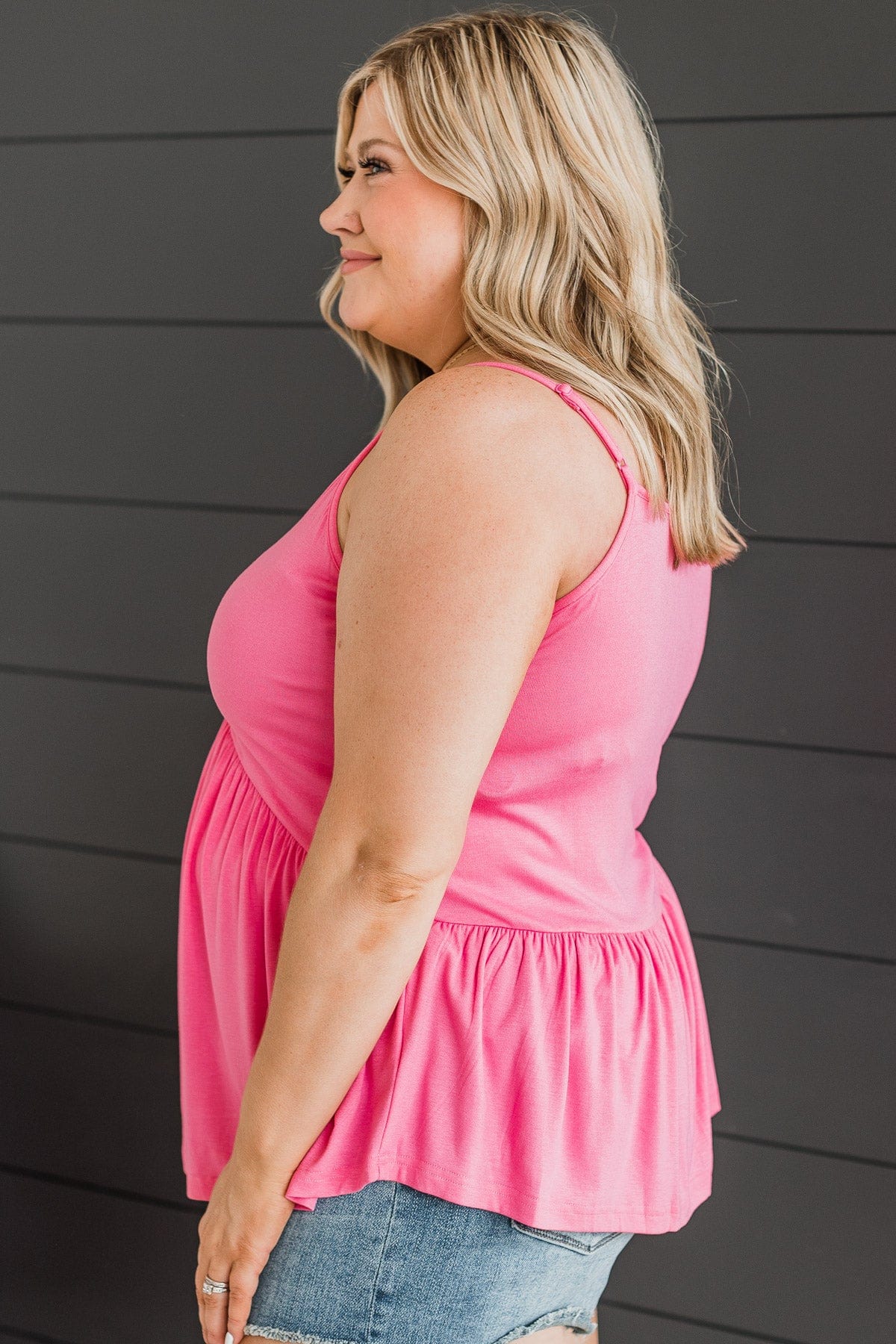 Bright As The Moon Tank Top- Bright Pink