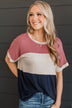 Unlike The Rest Color Block Top- Mauve & Navy