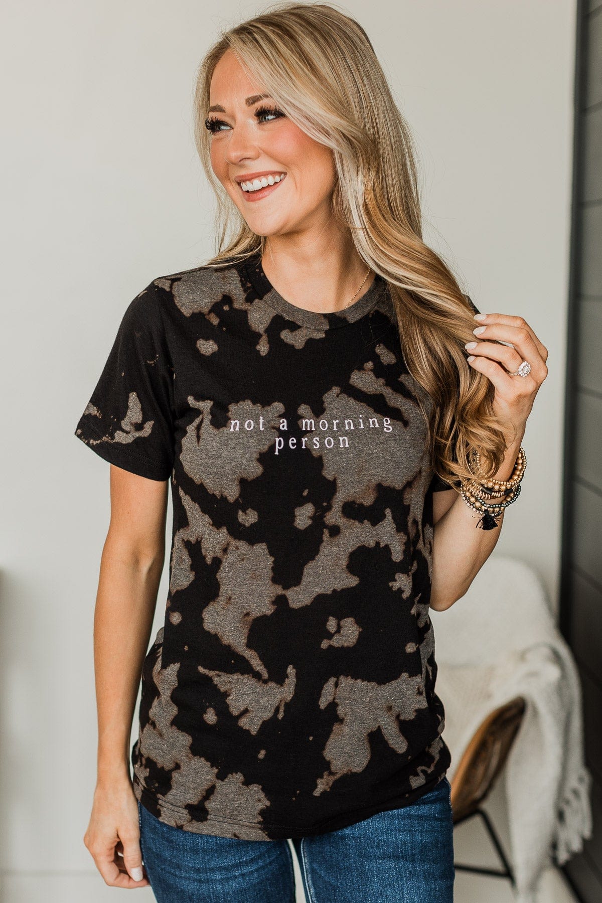 "Not A Morning Person" Graphic Tee- Black