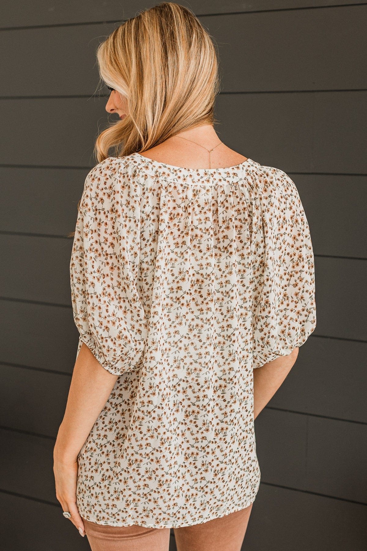 Something To Behold Floral Top- Ivory