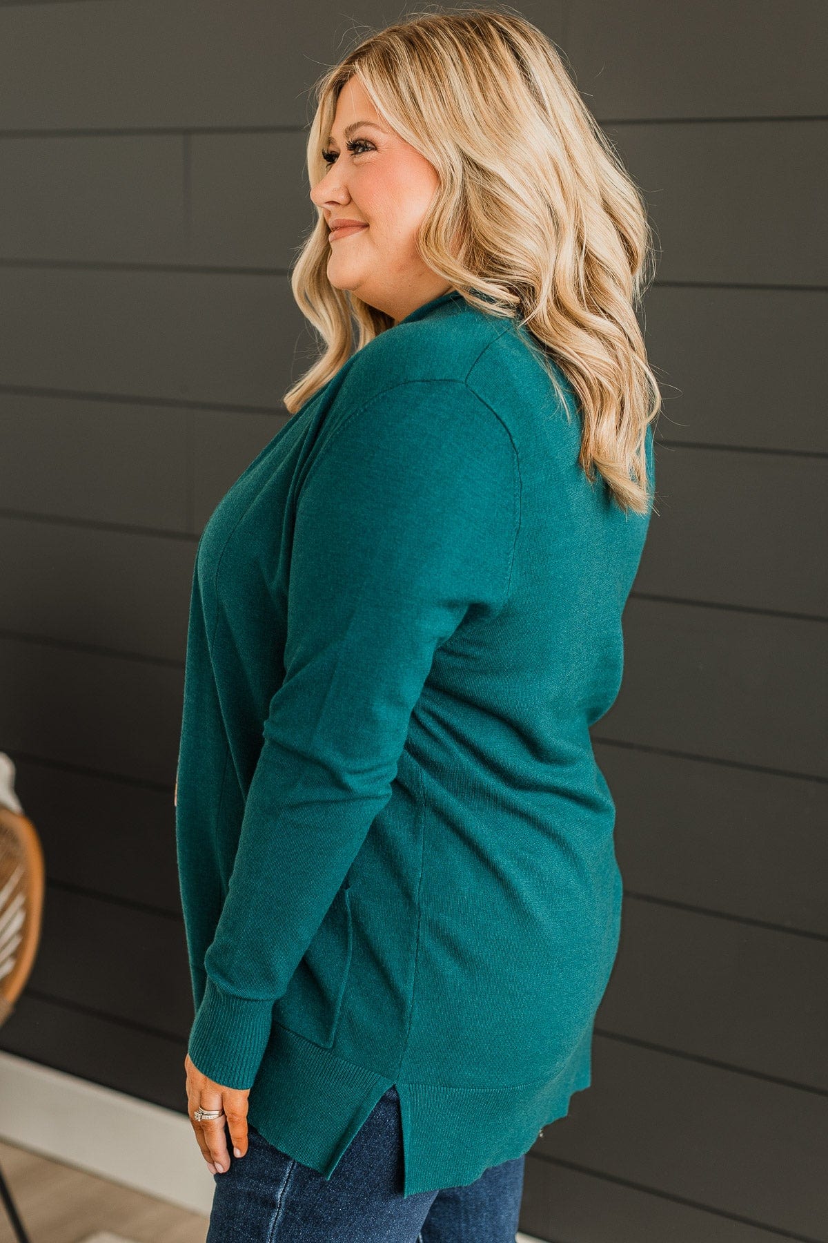 Time To Be Alive Drape Cardigan- Dark Jade