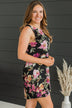 Leave Them Wondering Floral Dress- Black