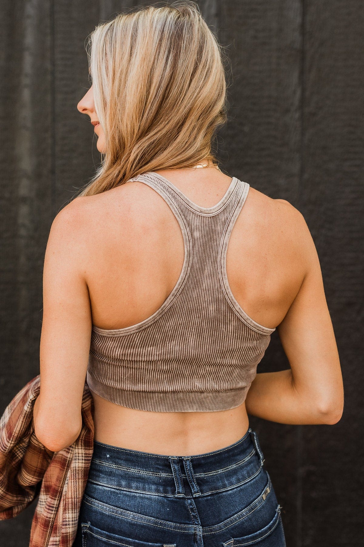Just Perfect Cropped Tank Top- Mocha